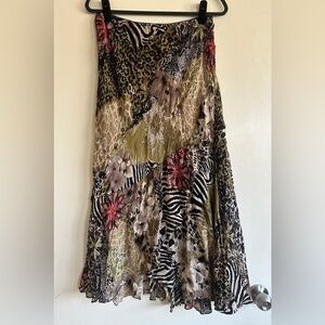 Rouge! Wild Print Midi Skirt